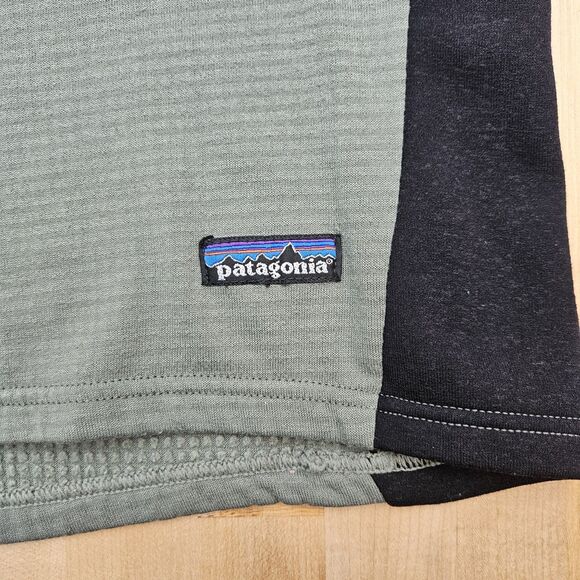 VINTAGE PATAGONIA Regulator Polartec Olive Green Fleece Vest Waffle Mens Size S - Picture 5 of 11